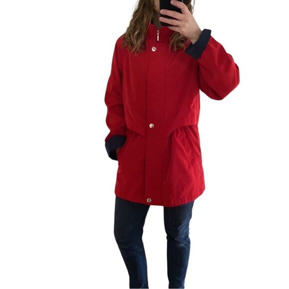 Vintage Jackets & Blazers - 90s Red Jacket with Drawstring Waist